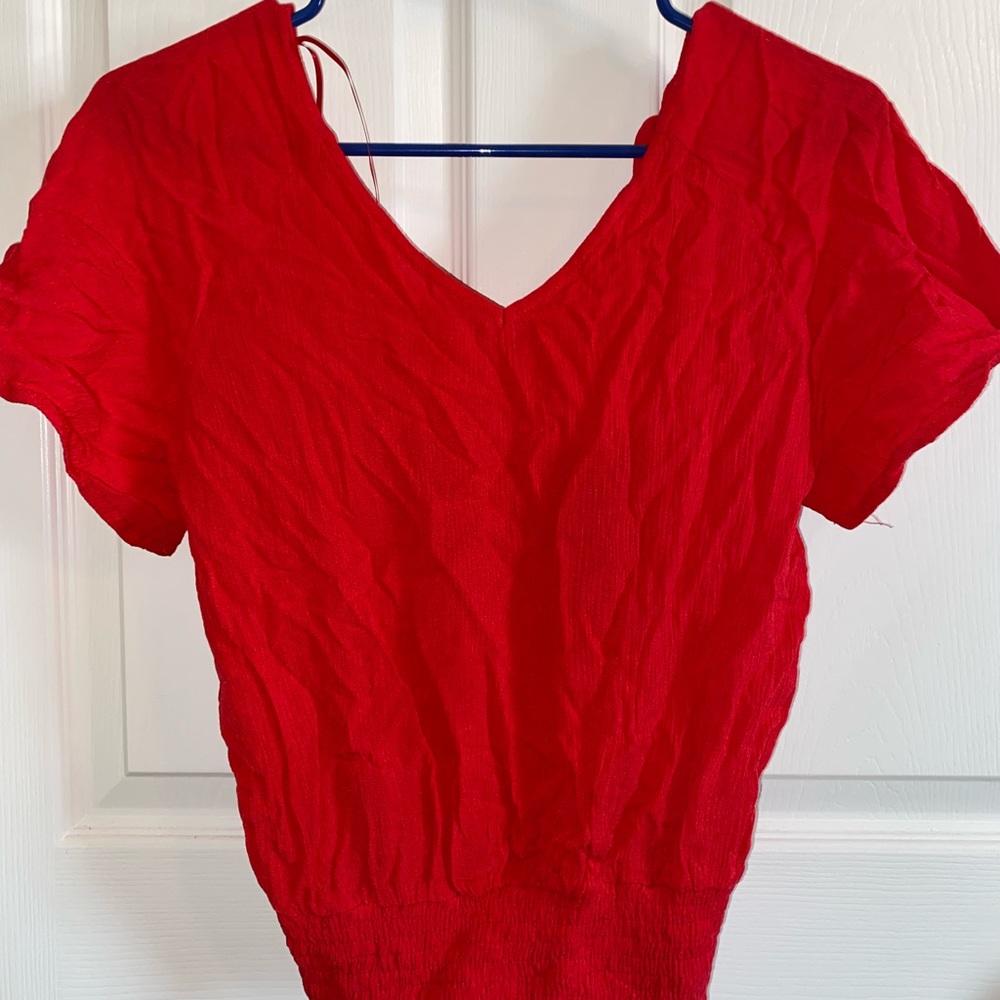 Paper Crane: NWT Red Work/Casual shirt